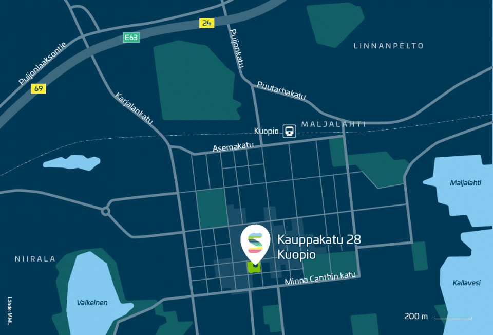 Sitowisen Toimisto Kuopiossa sijaitsee aivan ydinkeskustassa kauppakeskus Aapelin kolmannessa kerroksessa.