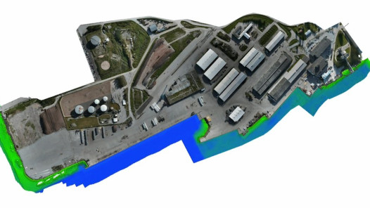 3D-mallinnuskuva Pietarsaaren satamasta.