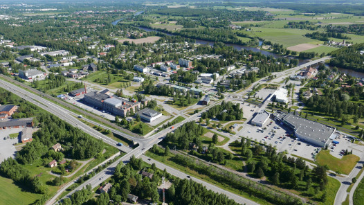 Ilmakuva Ulvilan keskustaajamasta.