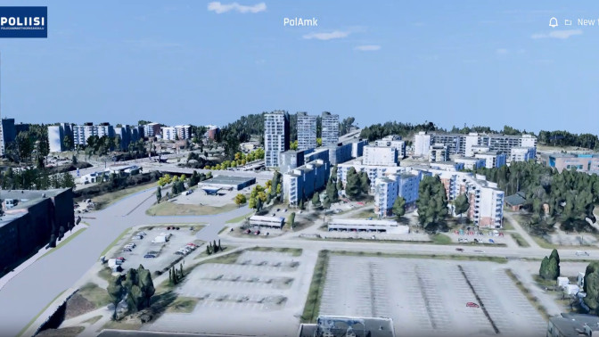 Kuva Tampereen kaupunkimallista.