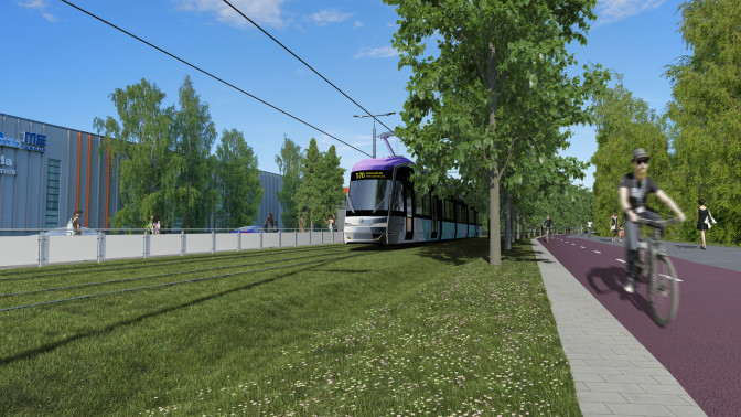 Vantaan ratikan havainnekuva Ramboll.