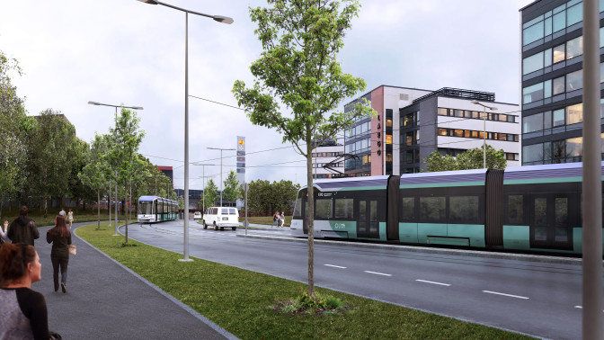Vantaan ratikan havainnekuva Rälssitieltä.