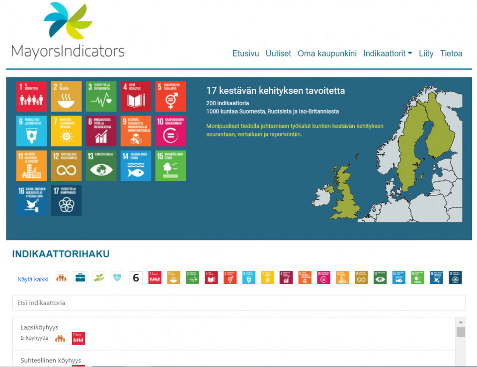 kestävä kehitys mayors indicators