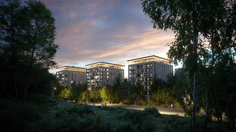 Turun Samppalinnan asuinkorttelin havainnekuva.