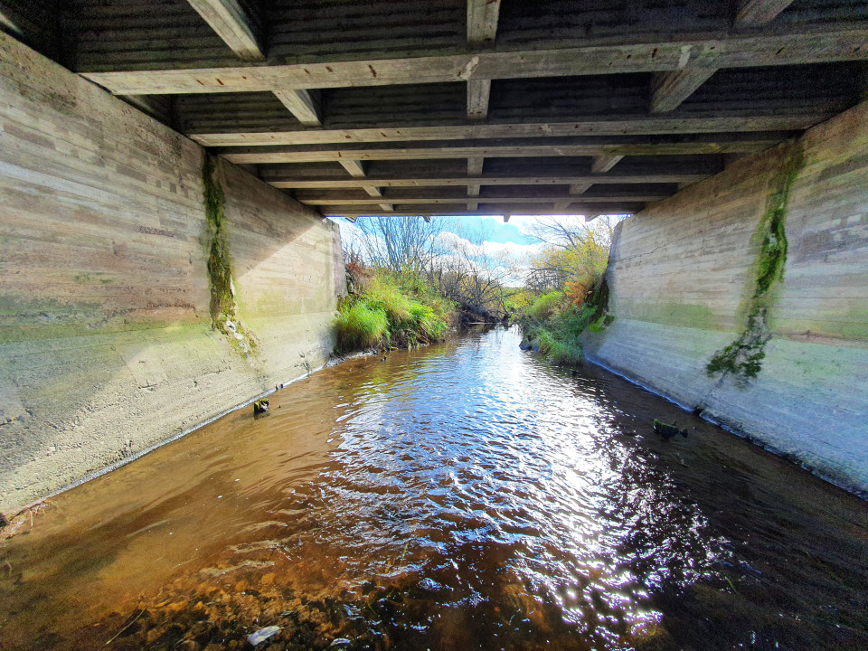 Vesi virtaa sillan alla.