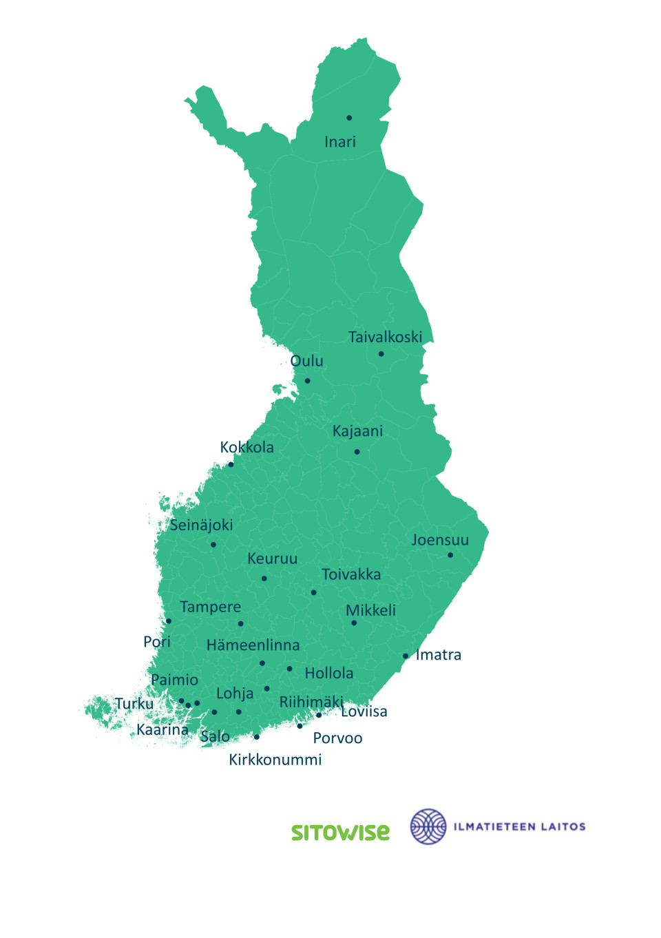Sopeutuvat kunnat- hankkeeseen osallistuu 23 kuntaa eri puolilta Suomea. 