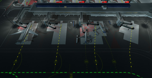 virtuaalimalli lentokentästä
