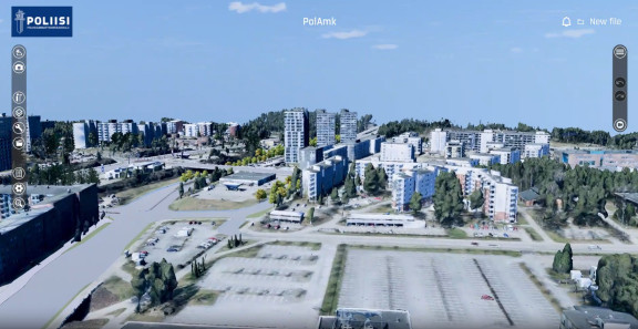 Kuva Tampereen kaupunkimallista.