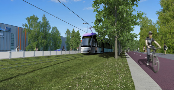 Vantaan ratikan havainnekuva Ramboll.