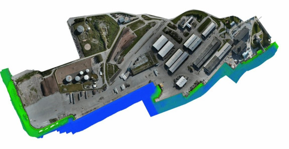 3D-mallinnuskuva Pietarsaaren satamasta.