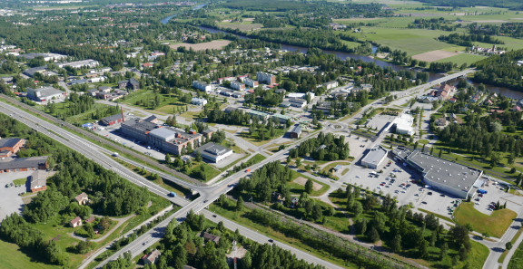 Ilmakuva Ulvilan keskustaajamasta.