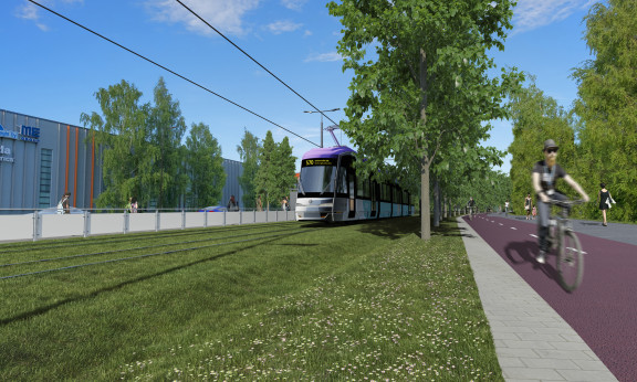 Vantaan ratikan havainnekuva Ramboll.